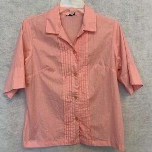 Peggy Lou Vintage Pink Swiss Dot Blouse Women's